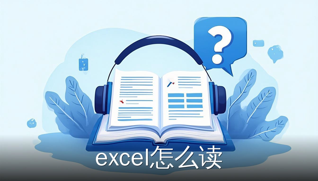 excel怎么读 书籍与耳机 问号气泡 扁平插画