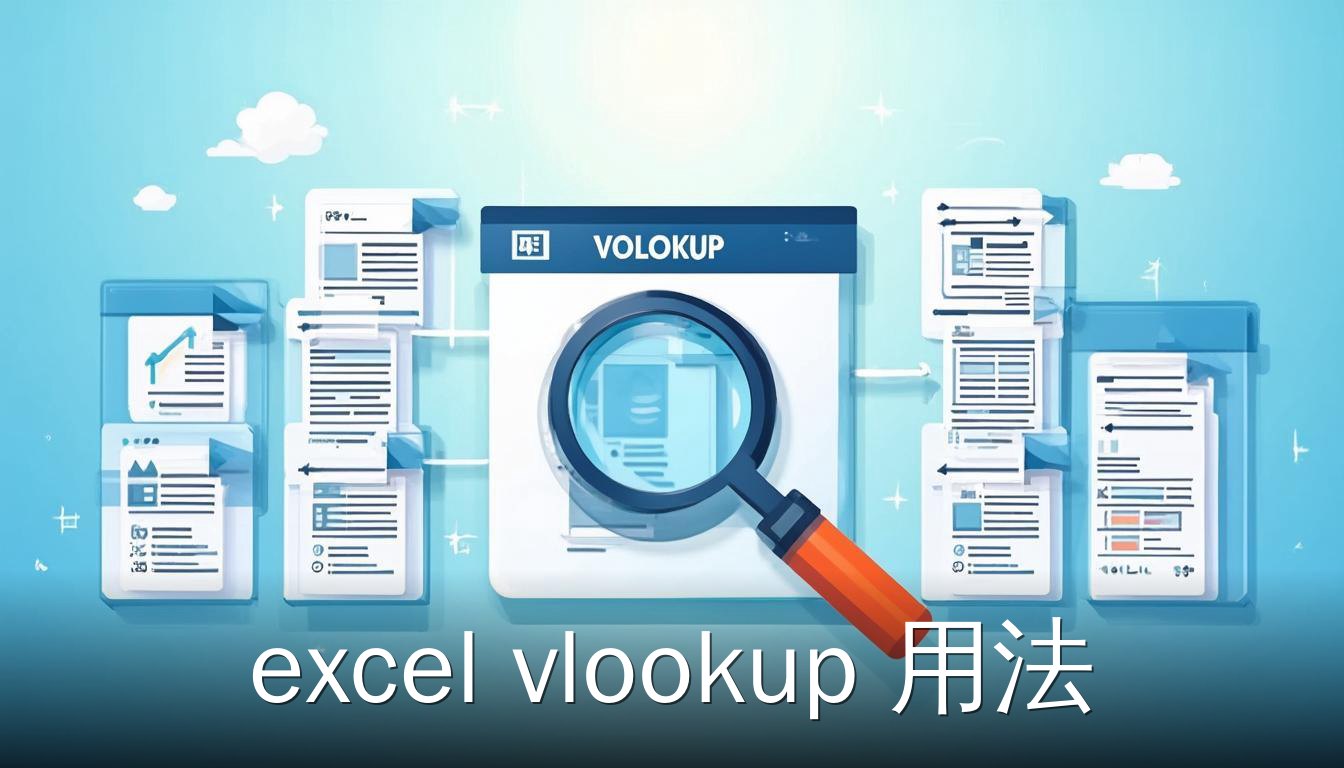 Excel VLOOKUP 函数查找示例，放大镜指向公式
